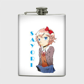 Фляга с принтом Doki Doki SAYORI в Белгороде, металлический корпус | емкость 0,22 л, размер 125 х 94 мм. Виниловая наклейка запечатывается полностью | Тематика изображения на принте: anime | doki doki literature club | monika | natsuki | sayori | yuri | аниме | доки доки | доки доки литературный клуб | моника | нацуки | саёри | юри