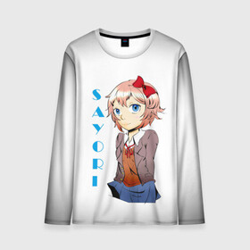 Мужской лонгслив 3D с принтом Doki Doki SAYORI в Белгороде, 100% полиэстер | длинные рукава, круглый вырез горловины, полуприлегающий силуэт | Тематика изображения на принте: anime | doki doki literature club | monika | natsuki | sayori | yuri | аниме | доки доки | доки доки литературный клуб | моника | нацуки | саёри | юри