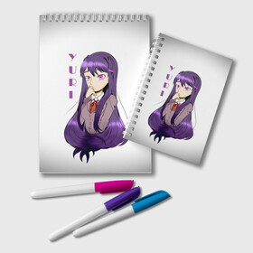 Блокнот с принтом Doki Doki YURI в Белгороде, 100% бумага | 48 листов, плотность листов — 60 г/м2, плотность картонной обложки — 250 г/м2. Листы скреплены удобной пружинной спиралью. Цвет линий — светло-серый
 | anime | doki doki literature club | monika | natsuki | sayori | yuri | аниме | доки доки | доки доки литературный клуб | моника | нацуки | саёри | юри