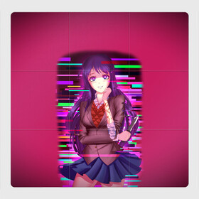 Магнитный плакат 3Х3 с принтом Literature Club Юри (Yuri) в Белгороде, Полимерный материал с магнитным слоем | 9 деталей размером 9*9 см | Тематика изображения на принте: anime | doki doki literature club | monika | natsuki | sayori | yuri | аниме | доки доки | доки доки литературный клуб | моника | нацуки | саёри | юри