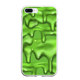 Чехол для iPhone 7Plus/8 Plus матовый с принтом Green Slime в Белгороде, Силикон | Область печати: задняя сторона чехла, без боковых панелей | drips | green | slime | желе | зелёный | слайм