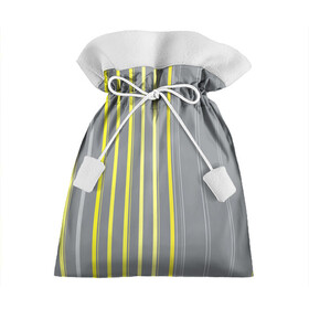 Подарочный 3D мешок с принтом Желтые и серые полосы в Белгороде, 100% полиэстер | Размер: 29*39 см | Тематика изображения на принте: gray | stripes | yellow | желтые | полосы | серые