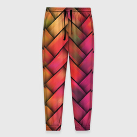 Мужские брюки 3D с принтом Colorful weave в Белгороде, 100% полиэстер | манжеты по низу, эластичный пояс регулируется шнурком, по бокам два кармана без застежек, внутренняя часть кармана из мелкой сетки | colorful | texture | twist | weave | красочный | плетенка | текстура