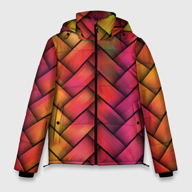 Мужская зимняя куртка 3D с принтом Colorful weave в Белгороде, верх — 100% полиэстер; подкладка — 100% полиэстер; утеплитель — 100% полиэстер | длина ниже бедра, свободный силуэт Оверсайз. Есть воротник-стойка, отстегивающийся капюшон и ветрозащитная планка. 

Боковые карманы с листочкой на кнопках и внутренний карман на молнии. | Тематика изображения на принте: colorful | texture | twist | weave | красочный | плетенка | текстура