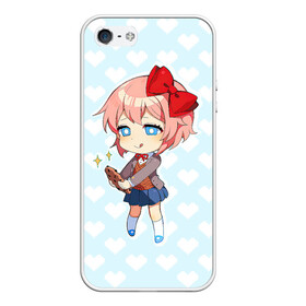 Чехол для iPhone 5/5S матовый с принтом Chibi Sayori в Белгороде, Силикон | Область печати: задняя сторона чехла, без боковых панелей | ddlc | doki doki literature club | sayori | саёри | сайори