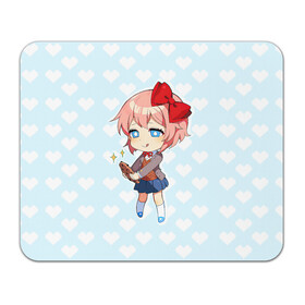 Коврик для мышки прямоугольный с принтом Chibi Sayori в Белгороде, натуральный каучук | размер 230 х 185 мм; запечатка лицевой стороны | ddlc | doki doki literature club | sayori | саёри | сайори