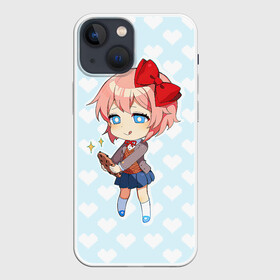 Чехол для iPhone 13 mini с принтом Chibi Sayori в Белгороде,  |  | ddlc | doki doki literature club | sayori | саёри | сайори