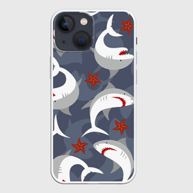 Чехол для iPhone 13 mini с принтом Акулы в Белгороде,  |  | shark | акула | акулы | клыки | море | океан | рыба
