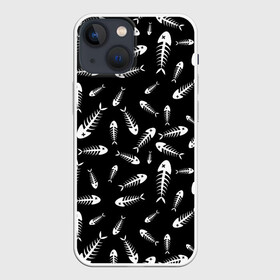 Чехол для iPhone 13 mini с принтом Скелеты рыб в Белгороде,  |  | fish | кости | паттерн | рыба | рыбы | с скелетом рыбы | скелет