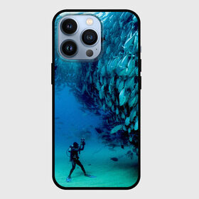 Чехол для iPhone 13 Pro с принтом Фото дайвинг в Белгороде,  |  | дайвер | косяк | море | океан | подводный мир | рыбки | рыбы | фото дайвинг
