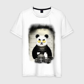 Мужская футболка хлопок с принтом Yami: hight IQ в Белгороде, 100% хлопок | прямой крой, круглый вырез горловины, длина до линии бедер, слегка спущенное плечо. | hight iq | panda | yami | арест | заключённый | очки | панда | фотоаппарат | фотосет