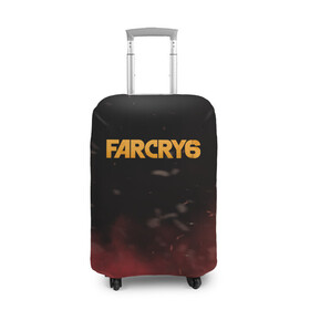 Чехол для чемодана 3D с принтом Far Cry 6 в Белгороде, 86% полиэфир, 14% спандекс | двустороннее нанесение принта, прорези для ручек и колес | far cry 6 | дым | игра | лого | надпись | частицы