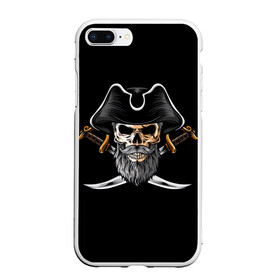 Чехол для iPhone 7Plus/8 Plus матовый с принтом Морской Капитан Пират в Белгороде, Силикон | Область печати: задняя сторона чехла, без боковых панелей | дэви джонс | капитан | клад | пират | пираты | сабли | сокровища | сундук мертвеца | чёрная борода