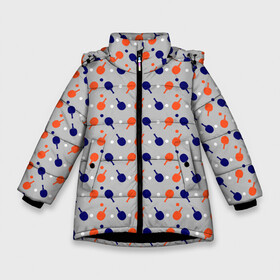 Зимняя куртка для девочек 3D с принтом Пинг-понг в Белгороде, ткань верха — 100% полиэстер; подклад — 100% полиэстер, утеплитель — 100% полиэстер. | длина ниже бедра, удлиненная спинка, воротник стойка и отстегивающийся капюшон. Есть боковые карманы с листочкой на кнопках, утяжки по низу изделия и внутренний карман на молнии. 

Предусмотрены светоотражающий принт на спинке, радужный светоотражающий элемент на пуллере молнии и на резинке для утяжки. | ping pong | sport | tennis | настольный теннис | пинг понг | ракетка | спорт | теннис