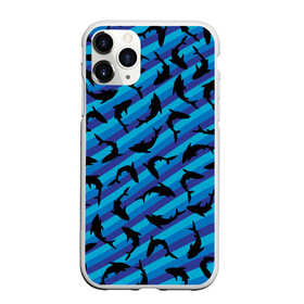 Чехол для iPhone 11 Pro матовый с принтом Черные акулы паттерн в Белгороде, Силикон |  | Тематика изображения на принте: black | shark | акула | акулы | жители | клыки | море | морские | океан | паттерн | рыба | черные