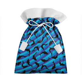 Подарочный 3D мешок с принтом Черные акулы паттерн в Белгороде, 100% полиэстер | Размер: 29*39 см | black | shark | акула | акулы | жители | клыки | море | морские | океан | паттерн | рыба | черные