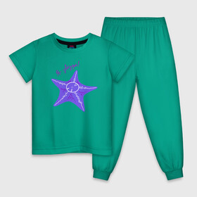 Детская пижама хлопок с принтом Я звезда! в Белгороде, 100% хлопок |  брюки и футболка прямого кроя, без карманов, на брюках мягкая резинка на поясе и по низу штанин
 | животное | звезда | лучи | море | морская | я