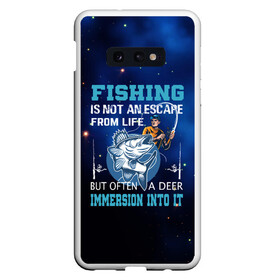 Чехол для Samsung S10E с принтом FISHING PLANET Рыбалка в Белгороде, Силикон | Область печати: задняя сторона чехла, без боковых панелей | fish | карп | лето | отдых | поклев | рыба | рыбалка | рыболов | спиннинг | удилище | удочка