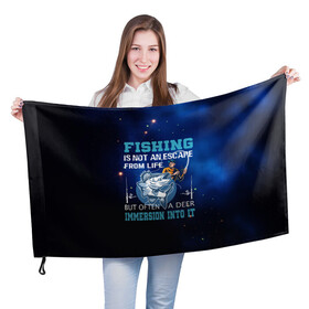 Флаг 3D с принтом FISHING PLANET Рыбалка в Белгороде, 100% полиэстер | плотность ткани — 95 г/м2, размер — 67 х 109 см. Принт наносится с одной стороны | fish | карп | лето | отдых | поклев | рыба | рыбалка | рыболов | спиннинг | удилище | удочка