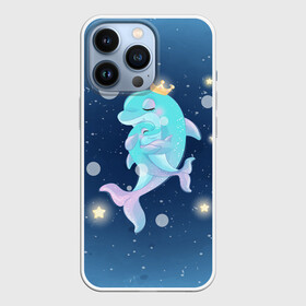 Чехол для iPhone 13 Pro с принтом Два дельфина в Белгороде,  |  | Тематика изображения на принте: cute | dolphin | два дельфина | дельфин | дельфинами | милый | мир | подводный