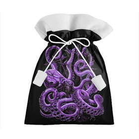 Подарочный 3D мешок с принтом Фиолетовый Кракен в Белгороде, 100% полиэстер | Размер: 29*39 см | animal | beast | kraken | ocean | octopus | sea | ship | water | вода | животные | звери | корабль | кракен | море | океан | осьминог | рыбы | щупальца