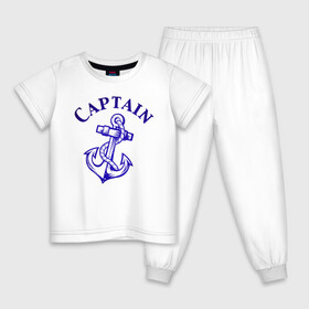 Детская пижама хлопок с принтом Капитан бросил якорь в Белгороде, 100% хлопок |  брюки и футболка прямого кроя, без карманов, на брюках мягкая резинка на поясе и по низу штанин
 | Тематика изображения на принте: capitan | captain | капитан | морской волк | якори