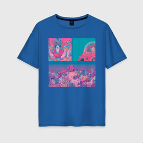 Женская футболка хлопок Oversize с принтом The water world of psychedelic в Белгороде, 100% хлопок | свободный крой, круглый ворот, спущенный рукав, длина до линии бедер
 | abstraction | acid | colors | кислота | психоделика | цветной