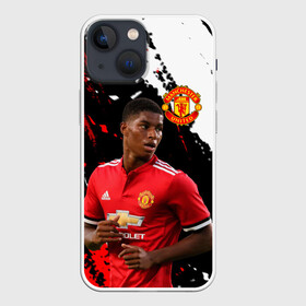 Чехол для iPhone 13 mini с принтом Manchester United: Рашфорд. в Белгороде,  |  | fc | fcmu | football | football club | manchester united | marcus rashford | red devils | sport | красные дьяволы | манчестер юнайтед | маркус рашфорд | спорт | фк | фкмю | футбол | футбольный клуб