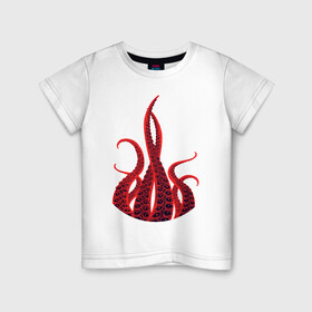 Детская футболка хлопок с принтом Octopus Осьминог в Белгороде, 100% хлопок | круглый вырез горловины, полуприлегающий силуэт, длина до линии бедер | animal | beast | kraken | ocean | octopus | sea | ship | water | вода | животные | звери | кракен | море | океан | осьминог | рыбы | щупальца