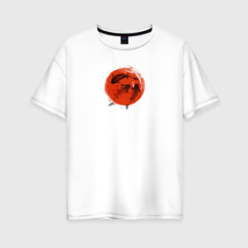 Женская футболка хлопок Oversize с принтом Карпы кои в Белгороде, 100% хлопок | свободный крой, круглый ворот, спущенный рукав, длина до линии бедер
 | карпы кои | кои | рыба | японские карпы | японские карпы кои