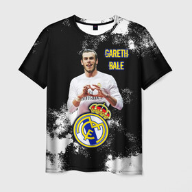 Мужская футболка 3D с принтом Гарет Бэйл/Gareth Bale в Белгороде, 100% полиэфир | прямой крой, круглый вырез горловины, длина до линии бедер | fly emirates | football | gareth bale | real madrid | sport | tottenham | бэйл гарет | известные личности | испания | мужчинам | реал мадрид | спорт | спортсмены | тоттенхэм хотспур | уэльс | футболист | хобби