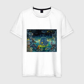 Мужская футболка хлопок с принтом Fabulous water world в Белгороде, 100% хлопок | прямой крой, круглый вырез горловины, длина до линии бедер, слегка спущенное плечо. | colors | fish | life | ocean | sea | море | океан