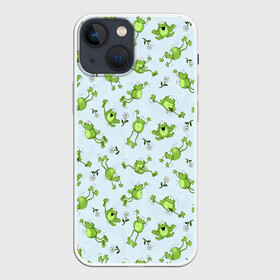 Чехол для iPhone 13 mini с принтом Веселые лягушки в Белгороде,  |  | веселая лягушка | лягушка | лягушки | ромашки