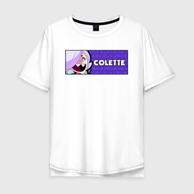 Мужская футболка хлопок Oversize с принтом COLETTE (ПЛАШКА) в Белгороде, 100% хлопок | свободный крой, круглый ворот, “спинка” длиннее передней части | android | brawl | brawl stars | clash | colette | game | stars | андроид | игра | мобильные игры