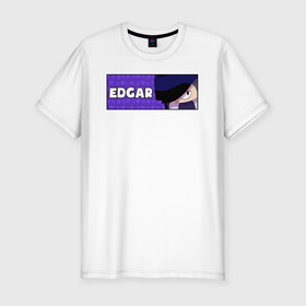 Мужская футболка хлопок Slim с принтом EDGAR (ПЛАШКА) в Белгороде, 92% хлопок, 8% лайкра | приталенный силуэт, круглый вырез ворота, длина до линии бедра, короткий рукав | android | brawl | brawl stars | clash | edgar | game | stars | андроид | игра | мобильные игры | эдгар