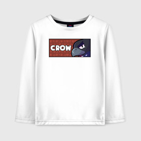 Детский лонгслив хлопок с принтом CROW (ПЛАШКА) в Белгороде, 100% хлопок | круглый вырез горловины, полуприлегающий силуэт, длина до линии бедер | android | brawl | brawl stars | clash | crow | game | stars | андроид | ворон | игра | мобильные игры