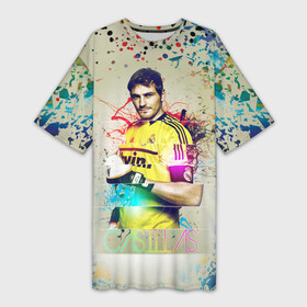 Платье-футболка 3D с принтом Iker Casillas в Белгороде,  |  | casillas | football | iker | iker casillas | porto | real | real madrid | vdkarsvet | икер | икер касильяс | касильяс | потру | реал | реал мадрид | футбол