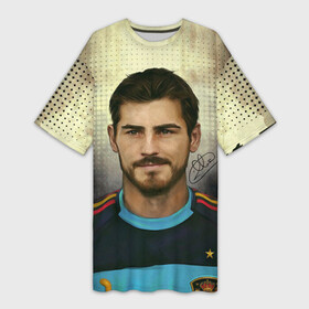 Платье-футболка 3D с принтом Iker Casillas в Белгороде,  |  | casillas | football | iker | iker casillas | porto | real | real madrid | vdkarsvet | икер | икер касильяс | касильяс | потру | реал | реал мадрид | футбол