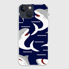 Чехол для iPhone 13 mini с принтом Акулы в Белгороде,  |  | shark | акула | акуленок | акулы | жители | клыки | море | морские | океан | рыба | черные