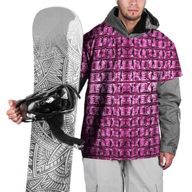 Накидка на куртку 3D с принтом Pink Alligator в Белгороде, 100% полиэстер |  | alligator | crocodile | leather | scales | skin