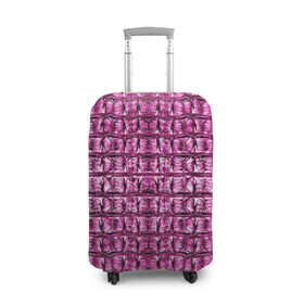Чехол для чемодана 3D с принтом Pink Alligator в Белгороде, 86% полиэфир, 14% спандекс | двустороннее нанесение принта, прорези для ручек и колес | alligator | crocodile | leather | scales | skin