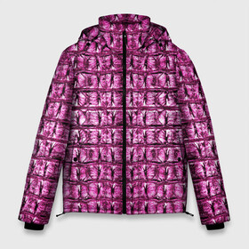 Мужская зимняя куртка 3D с принтом Pink Alligator в Белгороде, верх — 100% полиэстер; подкладка — 100% полиэстер; утеплитель — 100% полиэстер | длина ниже бедра, свободный силуэт Оверсайз. Есть воротник-стойка, отстегивающийся капюшон и ветрозащитная планка. 

Боковые карманы с листочкой на кнопках и внутренний карман на молнии. | alligator | crocodile | leather | scales | skin
