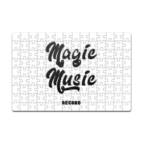 Головоломка Пазл магнитный 126 элементов с принтом Magic Music Record | Black on White в Белгороде, полимерный материал с магнитным слоем | 126 деталей, размер изделия —  180*270 мм | black on white | magic | music | record | белая | знаменитость | музыкант | черный на белом