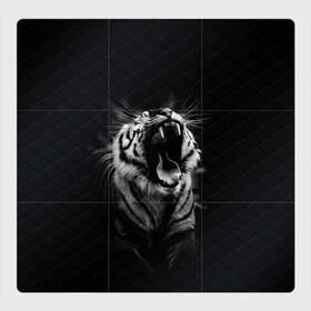 Магнитный плакат 3Х3 с принтом Тигр рычит | Tiger realistic в Белгороде, Полимерный материал с магнитным слоем | 9 деталей размером 9*9 см | furry | low poly | tiger | восточный тигр | год тигра | голова | кошка | лоу поли | тигр | тигренок | фурри | хищник