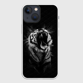 Чехол для iPhone 13 mini с принтом Тигр рычит Tiger realistic в Белгороде,  |  | furry | low poly | tiger | восточный тигр | год тигра | голова | кошка | лоу поли | тигр | тигренок | фурри | хищник