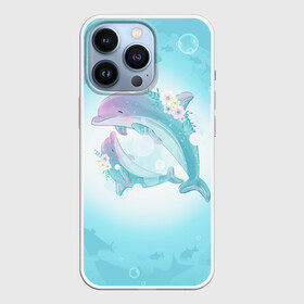 Чехол для iPhone 13 Pro с принтом Два дельфина в Белгороде,  |  | Тематика изображения на принте: cute | dolphin | два дельфина | дельфин | дельфин в море | дельфинами | милый | мир | подводный