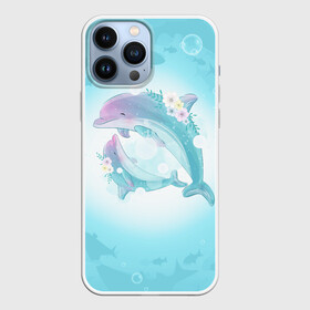 Чехол для iPhone 13 Pro Max с принтом Два дельфина в Белгороде,  |  | Тематика изображения на принте: cute | dolphin | два дельфина | дельфин | дельфин в море | дельфинами | милый | мир | подводный