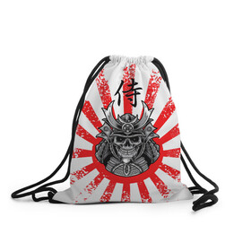 Рюкзак-мешок 3D с принтом Самурай в Белгороде, 100% полиэстер | плотность ткани — 200 г/м2, размер — 35 х 45 см; лямки — толстые шнурки, застежка на шнуровке, без карманов и подкладки | japan | nippon | samurai | воин | иероглиф | императорский | ниппон | самурай | флаг | хагакурэ | череп | япония