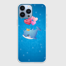 Чехол для iPhone 13 Pro Max с принтом Дельфин с воздушными шариками в Белгороде,  |  | Тематика изображения на принте: cute | dolphin | два дельфина | дельфин | дельфин в море | дельфинами | милый | мир | подводный