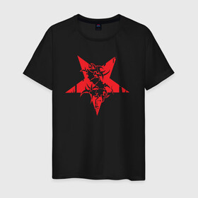Мужская футболка хлопок с принтом Sepultura: star в Белгороде, 100% хлопок | прямой крой, круглый вырез горловины, длина до линии бедер, слегка спущенное плечо. | black | brazil | death | metall | rock | sepultura